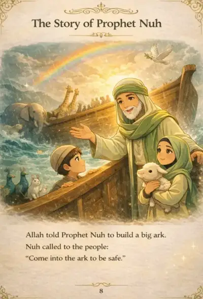 Prophet Nuh story page from Quran stories ebook